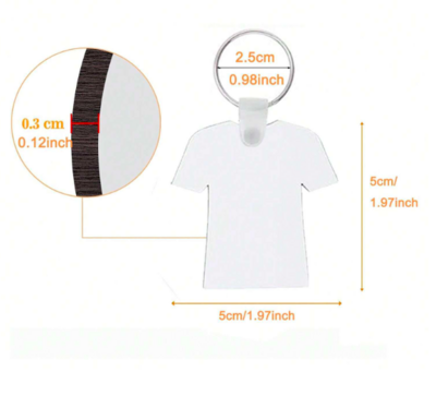 Sublimation Keychain - Double Sided Jersey/ T Shirt