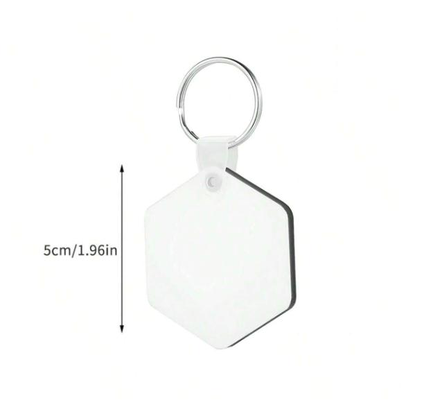 Sublimation Keychain - Double Sided Hexagon