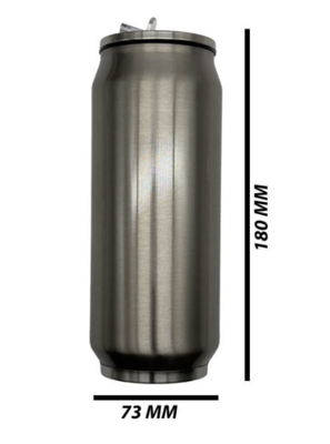 Double Wall Stainless Steel 400ml Can - Silver