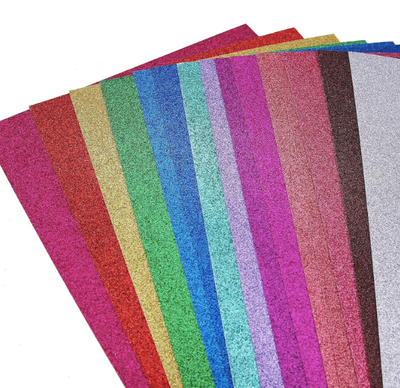 10 Pack Glitter Cardstock Various Colours