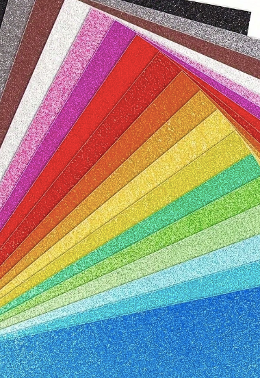 10 Pack Glitter Cardstock Various Colours