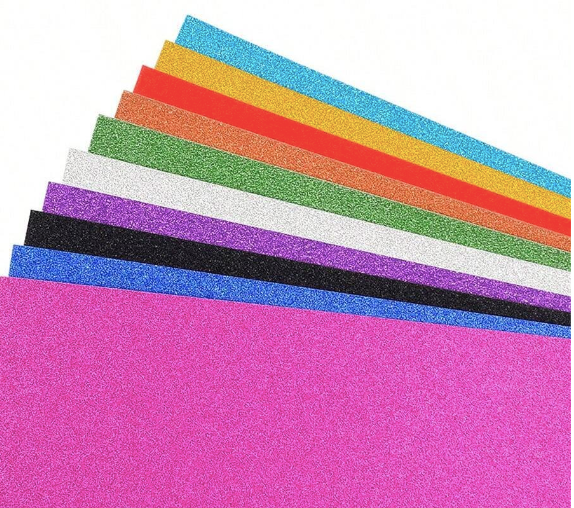 Glitter Craft Vinyl - 10 Pack A4