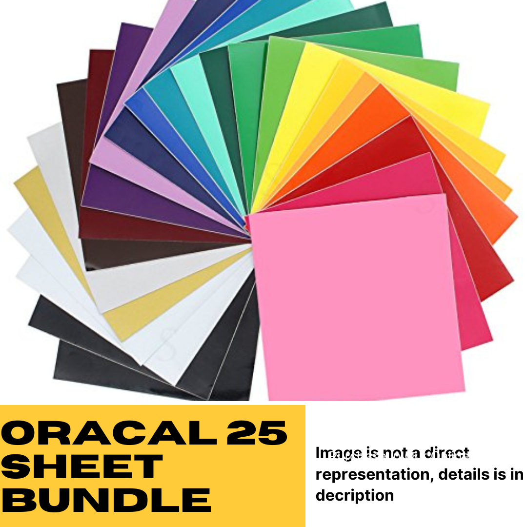 Oracal 651 Vinyl  (5 Year) 25 Sheet Bundle - 30cm x 30cm
