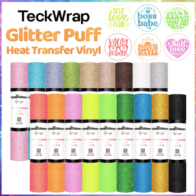 Glitter Puff Heat Transfer Vinyl - Lime Green