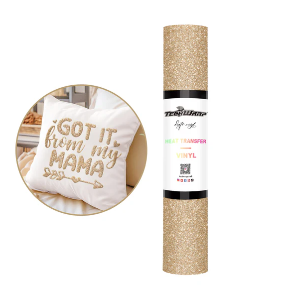 Glitter Puff Heat Transfer Vinyl - Champagne Gold