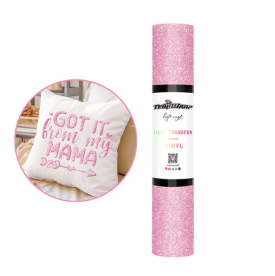 Glitter Puff Heat Transfer Vinyl - Icy Pink
