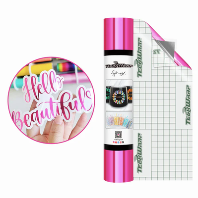Bubble Free Mirror Chrome Adhesive Vinyl - Royal Pink