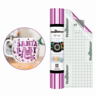 Bubble Free Mirror Chrome Adhesive Vinyl - Purple Pink