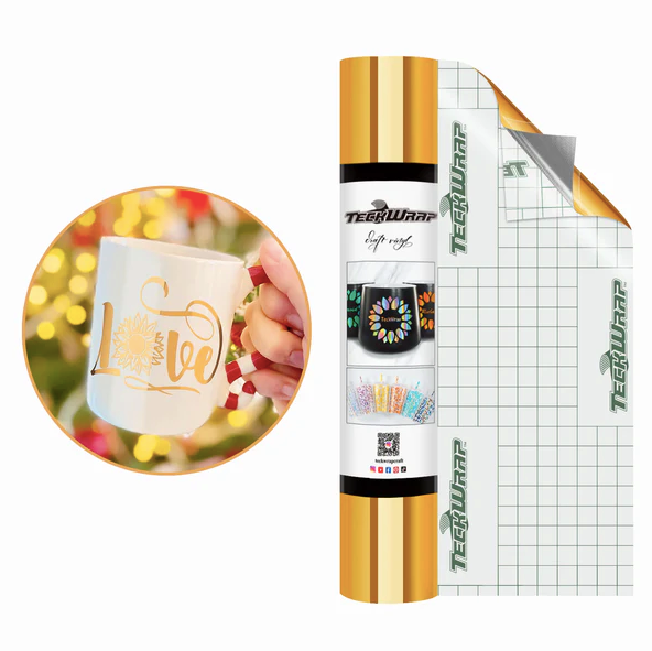 Bubble Free Mirror Chrome Adhesive Vinyl - Light Gold