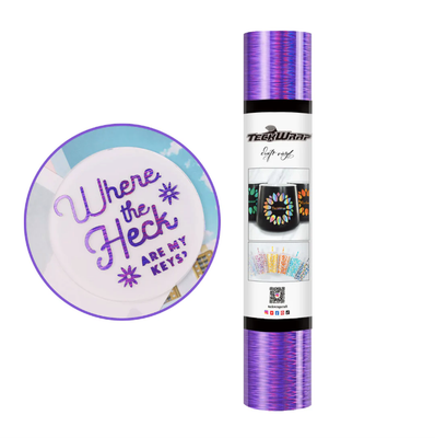 Holographic Starlight Adhesive Craft Vinyl - Ultra Purple