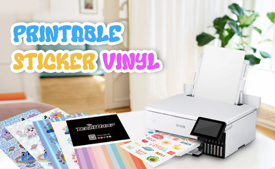Inkjet Printable Sticker Vinyl - Glossy White