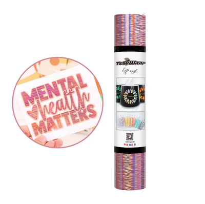 Holographic Starlight Adhesive Craft Vinyl - Rose Gold