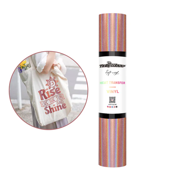 Holographic Shimmer Heat Transfer Vinyl - Rose Gold