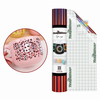 Bubble Free Holographic Rainbow Adhesive Vinyl - Burgundy