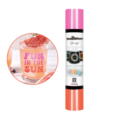 Shimmer Cold Color Change Adhesive Vinyl  -  Neon Pink to Tomato