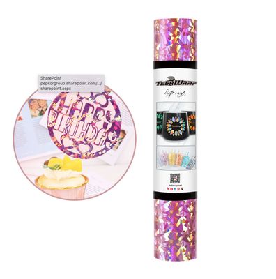 Holographic Glass Flower Adhesive Vinyl - Rose Gold