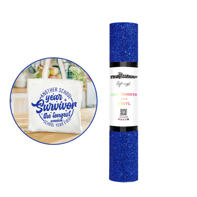 Fancy Glitter Heat Transfer Vinyl - Royal Blue