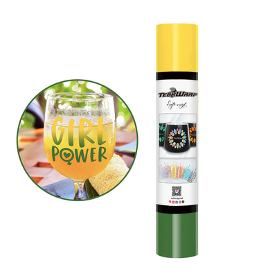 Neon Cold Color Changing Adhesive Vinyl - Cold Yellow Dark Green