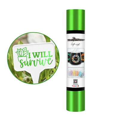 Metallic Satin Chrome Adhesive Vinyl - Grass Green