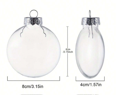 Oval Flat  Fillable Bauble 8cm