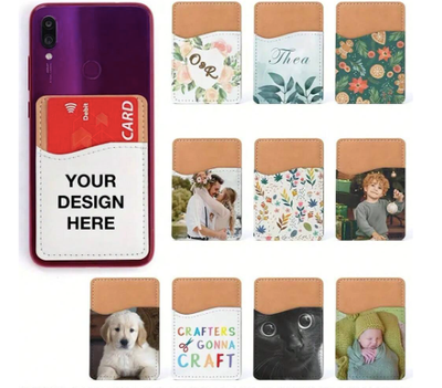 Sublimation Mobile Phone Wallet, PU Leather Card Holder with Adhesive Backing