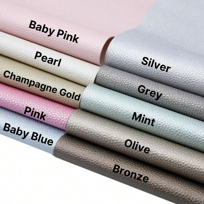 Pearlescent Faux Leather Litchi Grain - Pearl