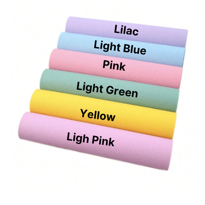 Pastel Faux Leather Litchi Grain - Pink