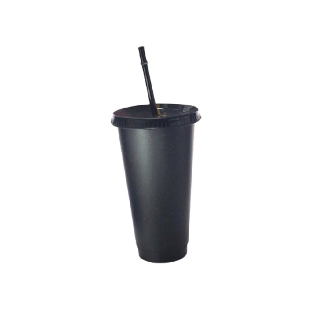 24 oz/ 710ml Cold Cup - Glitter Black