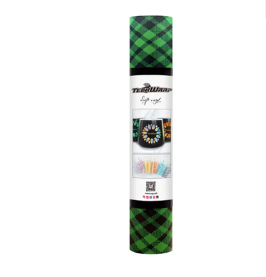 Buffalo Plaid Adhesive Craft Vinyl - Green