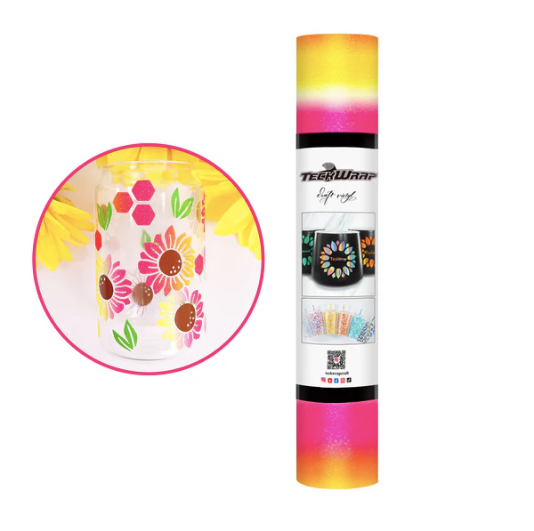 Rainbow Stripes Adhesive Vinyl - Sunrise