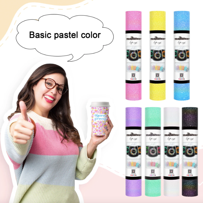 Colorful Glitter Adhesive Vinyl - Lemon