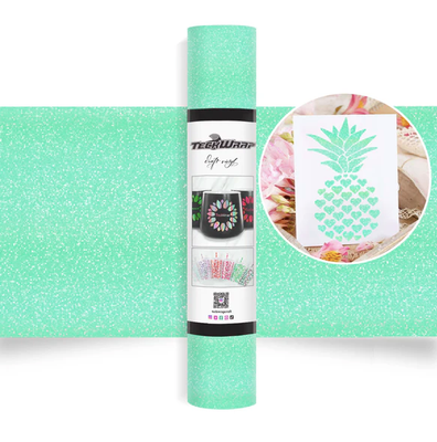 Colorful Glitter Adhesive Vinyl - Mint