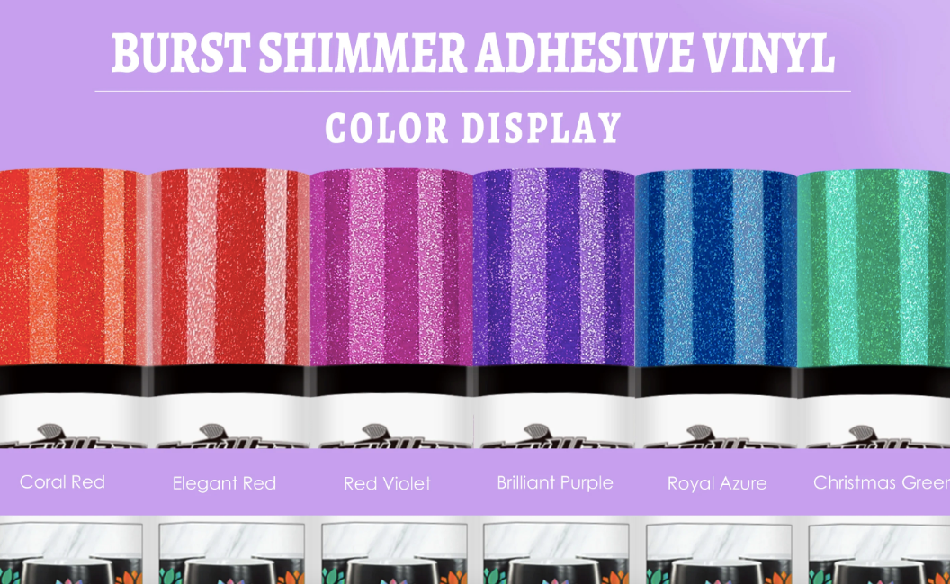 Burst Shimmer Adhesive Vinyl - Elegant Red