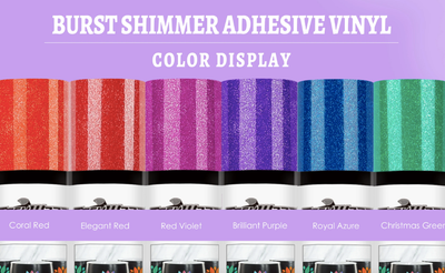 Burst Shimmer Adhesive Vinyl - Red Violet