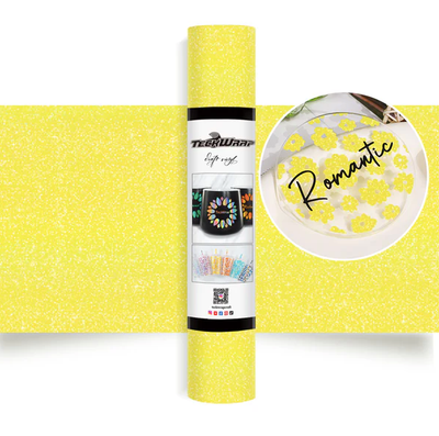 Colorful Glitter Adhesive Vinyl - Lemon