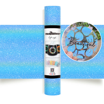 Colorful Glitter Adhesive Vinyl - Sky