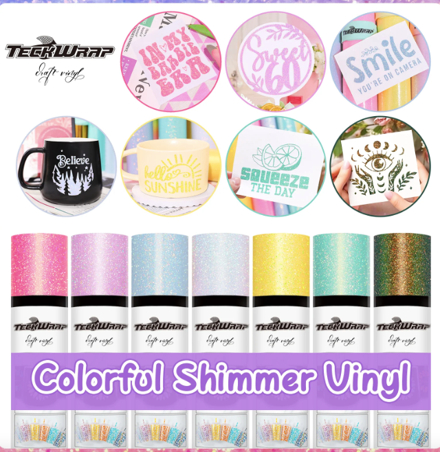 Colorful Shimmer Adhesive Vinyl - Mint