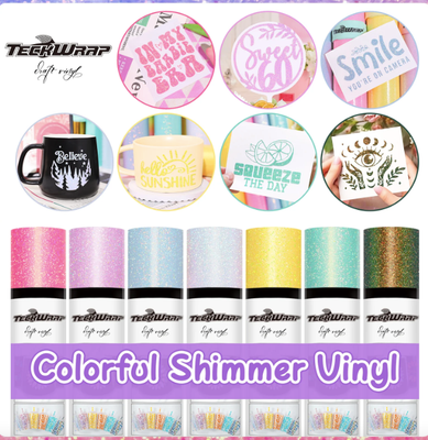 Colorful Shimmer Adhesive Vinyl - Hot Pink