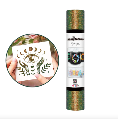 Colorful Shimmer Adhesive Vinyl - Green Malachite