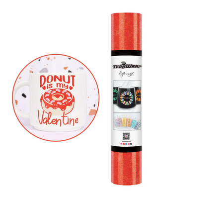Burst Shimmer Adhesive Vinyl - Coral Red