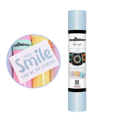 Colorful Shimmer Adhesive Vinyl - Baby Blue