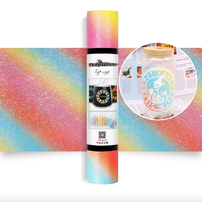 Glitter Brush Adhesive Vinyl - Diagonal Candy
