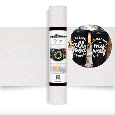 Glitter Brush Adhesive Vinyl - Nebula White