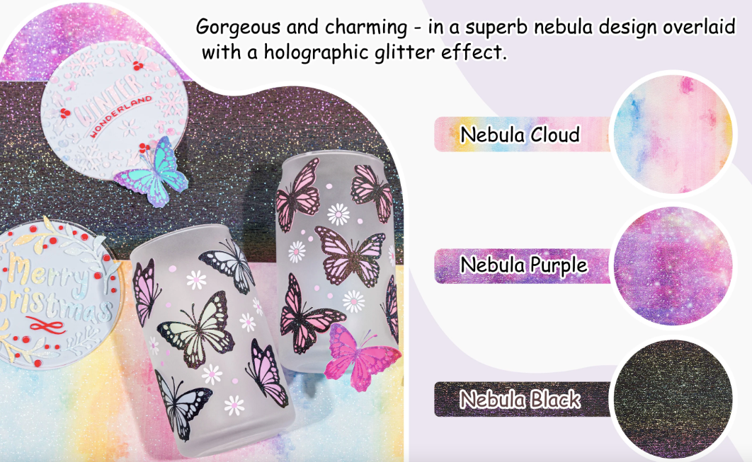 Glitter Brush Adhesive Vinyl - Abstract Bubbles