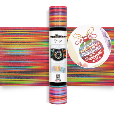 Glitter Brush Adhesive Vinyl - Serape Rainbow