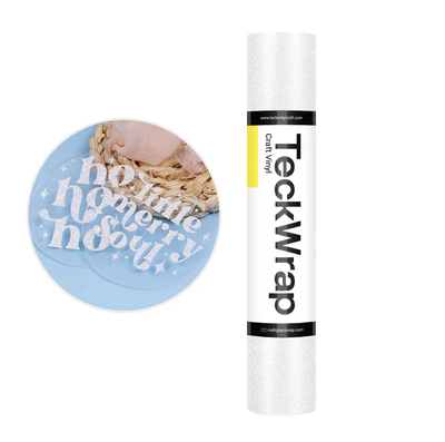 Burst Glitter Adhesive Vinyl - White