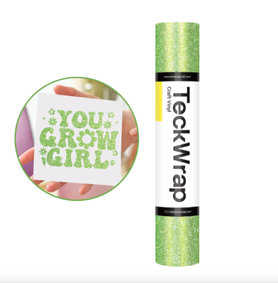 Burst Glitter Adhesive Vinyl - Lime