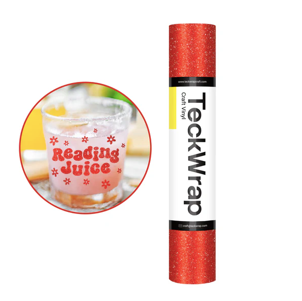 Burst Glitter Adhesive Vinyl - Red