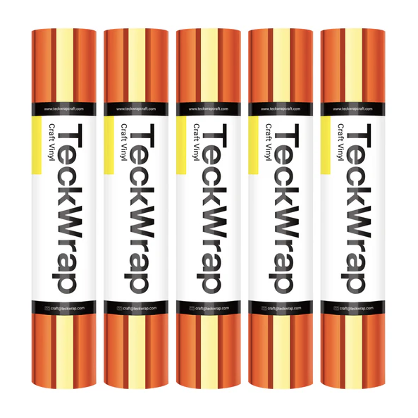 Bubble Free Mirror Chrome Adhesive Vinyl - Cayenne Orange