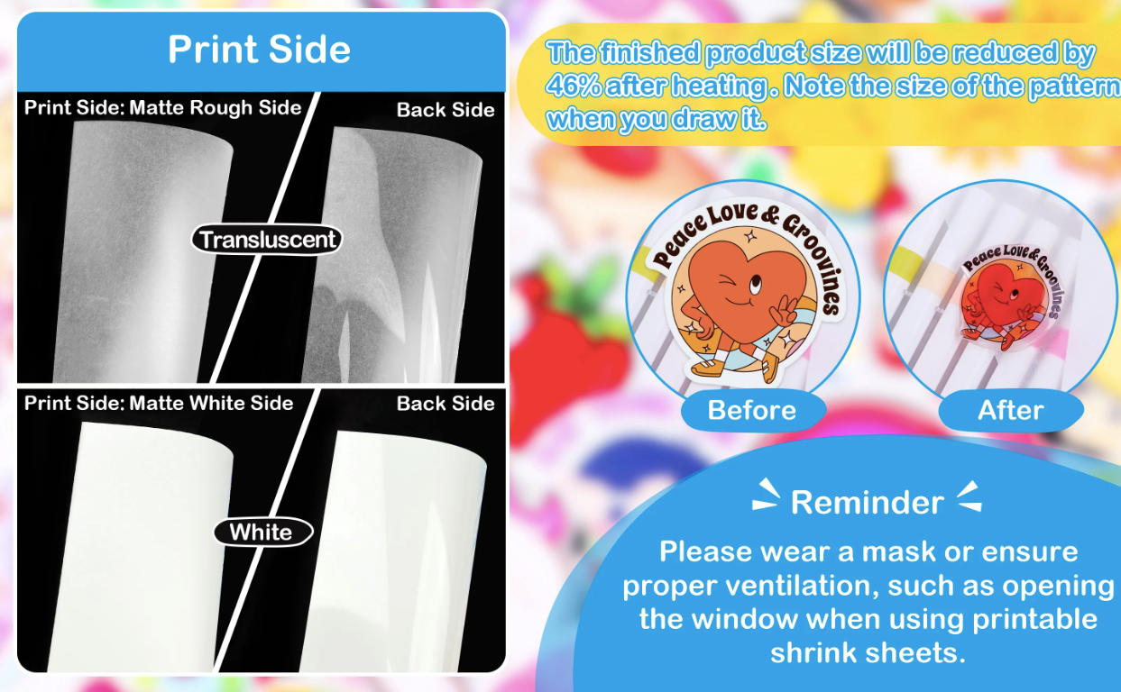 Inkjet Printable Shrink Sheets - Translucent